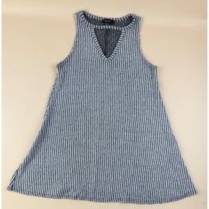 Minimalist Striped Sleeveless Tunic V-Neck Knit Top Size 8 Atmosphere